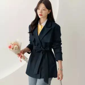 [시크라인] (~XXL까지) 브츠움 트렌치 하프 벨트 코트 봄 가을 아우터 자켓 하객룩 오피스룩 모임룩 격식룩 빅사이즈