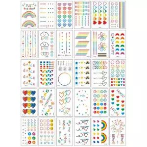 스마일 컬러 포인트 타투 스티커 30매입 반팔헤나 붙이는문신 디자인예쁜