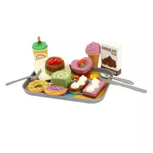 디저트 트레이 역할 소꿉 놀이 요리 미니 장난감 유아 아기 선물