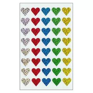 하트 스티커 313-5 13X14mm 4매 5색 혼합 홀로그램/데코/꾸미기/다이어리/예쁜/포장/어린이/장식/붙이는/