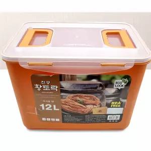 황토락 김치통 12리터 발효 용기 저장 주방용품 냉장고 정리 함 밀폐 김치냉장고 김치
