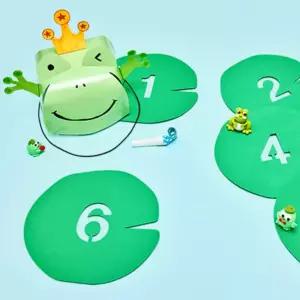 연잎숫자발판 점핑개구리모자만들기 5인세트 어린이집협동게임 단체활동교구
