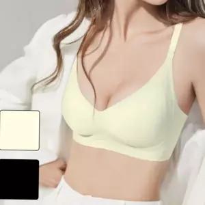 여성 심리스 브라 데일리 스포츠브라 노라인 여성 노와이어 브라 무선 풀컵 컴포트 속옷 내장 요가 가슴