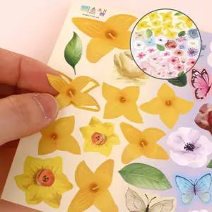 미니 벚꽃 스티커 무광 어린이 꾸미기용 벚?잎 개나리 스티커