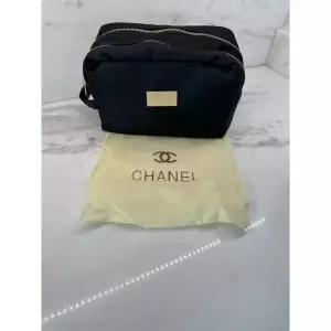 초귀여움! 샤넬 뷰티 화장품 파우치 메이크업 블랙 나일론 증정품