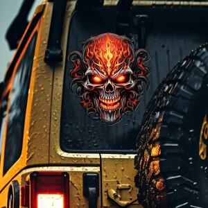 화염 해골 패턴 바이크 오토바이 스티커 앞유리 펜더 연료 탱크 자동차 노트북 침실 냉장고 방수 비닐 데칼