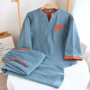 찜질방옷 여성 남성 커플 잠옷 세트 파자마 사우나 땀복 순면 단체복 실내 홈웨어 상하의