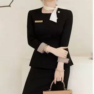 실장 검정 유니폼 병원 뷰티샵 스커트 치과 다용도 근무복 피부관리사 코디네이터 세트