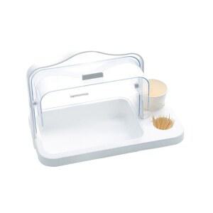 뷔페 시식용 접시 쟁반 투명 뚜껑 원형 보관함 대나무 선반