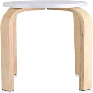 그린슨 화이트 원형 의자 18인치 등받이 없는 상단 나무 작은 바스툴 쌓기 벤트우드 홈샵 주방용 간단한