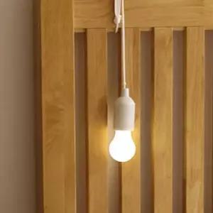 감성랜턴 줄로 당기는 건전지 전구 조명/라탄 똑딱이 무선 LED