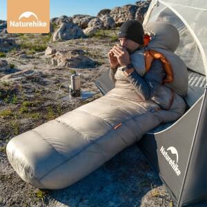 네이처하이크 스노우버드 프로 머미 슬리핑 백 다운 화이트 구스 겨울 캠핑 환경 야외 방수