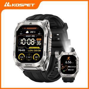 KOSPET TANK M4C 남성용 스포츠 시계 GPS 및 무전기 기능을 갖춘 군용 등급 50M 방수 피트니스 건강 추적기