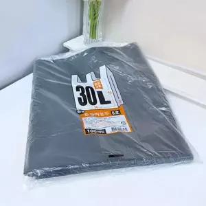 손잡이 봉투 6호 30L 검정 100매 38x15x63/비닐/포장/분리/수거/재활용/대용량/학교/유치원/어린이집/사무