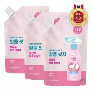 [엘지생활건강]온더바디 코튼풋 발을씻자 풋샴푸 비누향 리필 500ml x 3개