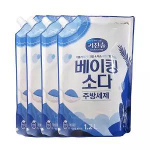 무궁화 키친솝 베이킹소다 주방세제 1.2Lx4개식기 설거지용품 부엌 기름기제거 세정제 퐁퐁 업소용 식당 가