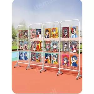 네트망 스탠드 블랙 그림 휀스망 메쉬망 미술 진열대