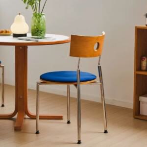 식사용 의자 현대적인 미니멀리스트 등받이 베르그 디자이너 프랑스 레트로 홈스테이 원목 식탁 및