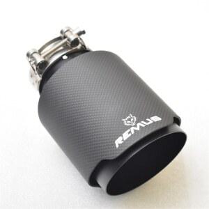 스테인레스 스틸용 카본 REMUS 범용 배기 파이프 머플러 x4 자동차용 마이크로 팁 매트 블랙