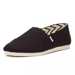 TOMS 남성용 Alpargata 로퍼 플랫, 블랙 재활용 면 캔버스
