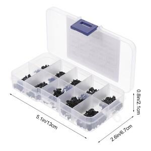 데스크탑 마이크로 나사 키트 M2 M2.5 탄소강 플랫 헤드 카운터싱크 볼트 노트북 수리용 소형 보관함 1세트