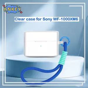 소니호환 WF-1000XM6 케이스 보호용 투명 투명 TPU 커버 블루투스 이어폰 쉘 헤드폰 휴대용 로프 포함