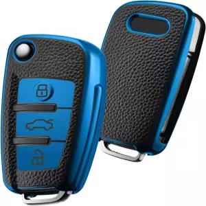 아우디 키 포브 커버 케이스 프리미엄 소프트 TPU 스트라이프 360도 풀 프로텍션 쉘 A1 A3 Q3 Q7 R8 A6L