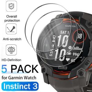 Garmin Instinct 3 용 강화 유리 화면 보호기 45mm 투명 스크래치 방지 스마트 시계 필름