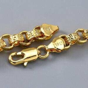 18k 골드 도금 이탈리아 750 목걸이 빈 원형 체인 패션 힙합 데일리 파티 남성 여성 착용 쥬얼리 액세서리