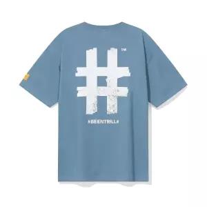 매장정품 BEENTRILL 스탬프 해시태그 오버핏 반팔티(빈티지 블루)