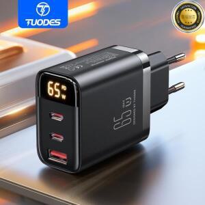 투오데스 65w GaN 충전기 PPS PD USB 타입 C 고속 QC4.0 퀵 차지 아이폰 17 맥북 에어 태블릿 삼성 샤오미