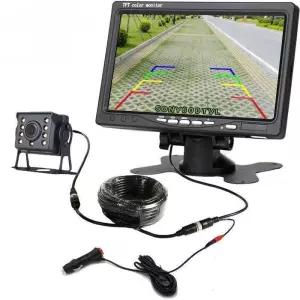 지게차 후방카메라 모니터 세트 차량용 대형 카라반 사각지대 화물차 버스 굴삭기 백미러