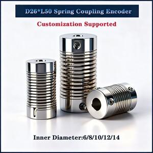 D26  L50mm 스프링 커플링 엔코더 스테퍼 서보 모터 탄성 고토크 나사형 유연