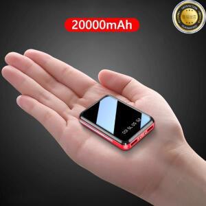 20000mAh 미니 보조베터리 휴대용 충전기 미러 스크린 LED 디지털 iPhone Xiaomi Huawei Samsung 용 외장