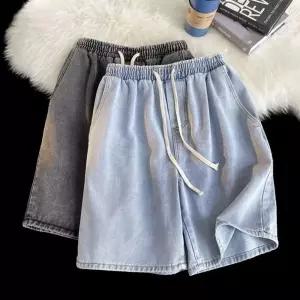 남성 청반바지 5부 여름 빅사이즈 밴딩 데님 반바지