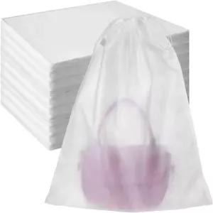 핸드백용 100개 먼지 봉투 및 보관용 끈 지갑 커버 15.7인치 x 18.89인치 통기성 부직포 보관 파우치 가방