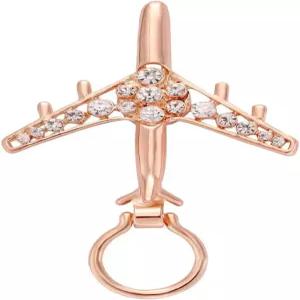 만젠 패션 골드 크리스탈 비행기 빛나는 마그네틱 배지 안경 홀더