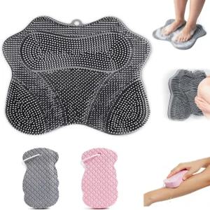 가이나우 실리콘 샤워 풋 스크러버 매트 2PCS 매직 각질 제거 목욕 스펀지 바디 미끄럼 방지 뒷발 마사지