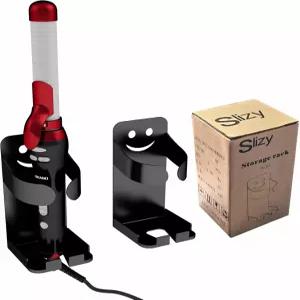 Slizy Wall에 장착된 헤어 도구 정리함 스타일링 언 홀더 면도기 팩당 2개 검은색.