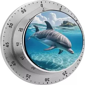 돌핀 인 더 오션 타이머 패션 비주얼 60분 데스크 스테인리스 스틸 마그네틱 카운트다운 시계 주방 셰프