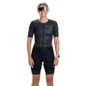 Zoot 여성 u2019s 코어 트라이 에어로 FZ 레이스 수트 반팔 수분 흡수 트라이애슬론 플러시 샤모아 데이 스