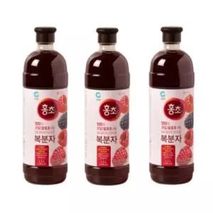 청정원 홍초 복분자 1.5L 과일 숙성 발효초 X 3 사용 마시는 식초 대용량