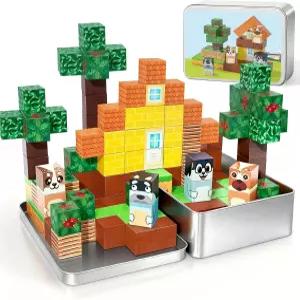 70PCS 마그네틱 블록 여행용 아이들을 위한 아이언 박스 장난감 3세 4세 5세 6세 7세 8세 소년 소녀를 미니