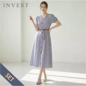 [인베스트] 스트라이프 벨트 셋 롱 원피스_IN6M1OP3391