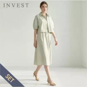 [인베스트] 스트링 롱 원피스+벌룬 자켓 세트_IN6M1OP3411