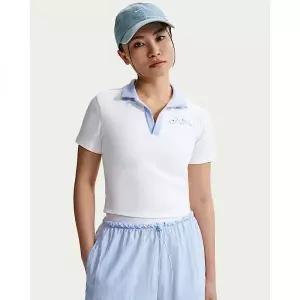 [나이키]스포츠웨어 여성 반팔 폴로 크롭 탑 - 화이트 IR7565-100 402462