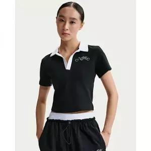 [나이키]스포츠웨어 여성 반팔 폴로 크롭 탑 - 블랙 IR7565-010 402464