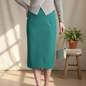 [옷자락]여성 와플펜슬 H라인 스커트 10컬러 빅사이즈 뒤트임