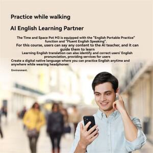 M3 언어 동시 통역 헤드셋 비즈니스 이어폰 여행 음성 번역 이어버드 블랙