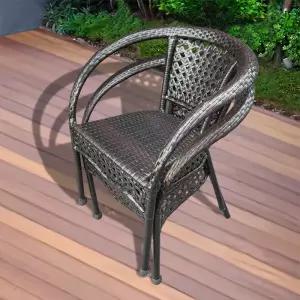 라탄 야외 의자 등받이 카페용 테라스 팔걸이 스택형